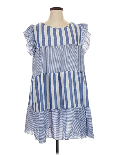 Pre-owned Shein Curve Casual Dress In Blue