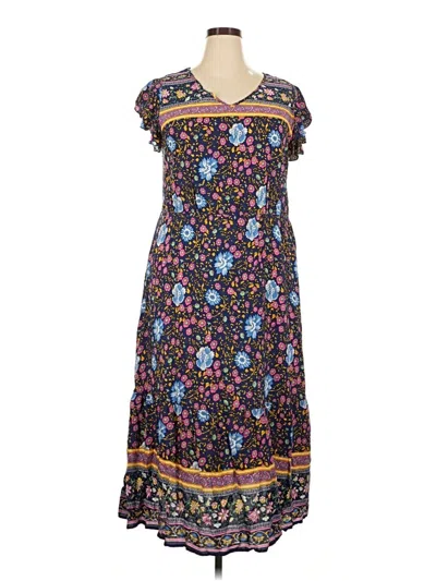 Pre-owned Shein Curve Casual Dress In Blue