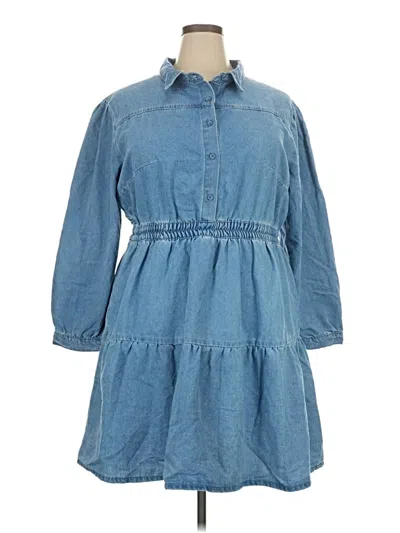 Pre-owned Shein Curve Casual Dress In Blue