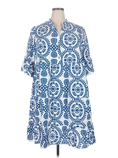 Pre-owned Shein Curve Casual Dress In Blue