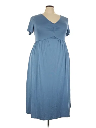 Pre-owned Shein Curve Casual Dress In Blue