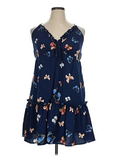 Pre-owned Shein Curve Casual Dress In Blue