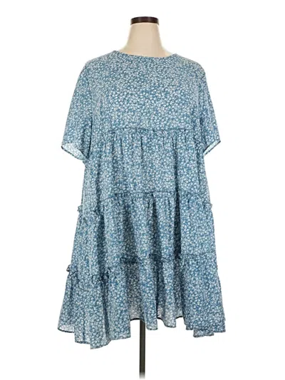 Pre-owned Shein Curve Casual Dress In Blue