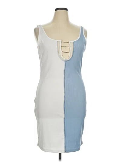 Pre-owned Shein Curve Casual Dress In Blue
