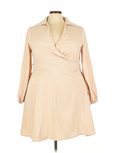 Pre-owned Shein Curve Casual Dress In Brown