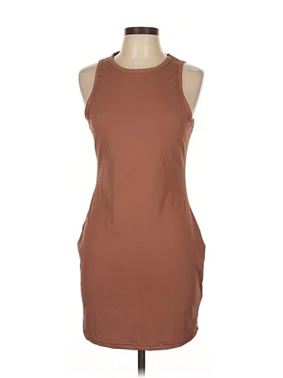 Pre-owned Shein Curve Casual Dress In Brown