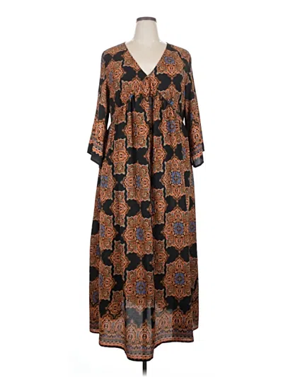Pre-owned Shein Curve Casual Dress In Brown