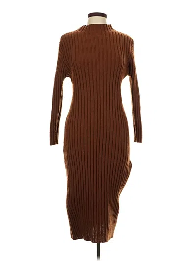 Pre-owned Shein Curve Casual Dress In Brown