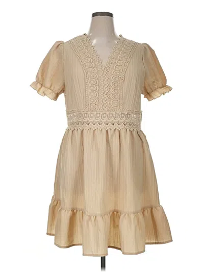 Pre-owned Shein Curve Casual Dress In Brown