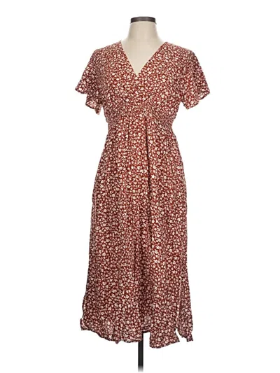 Pre-owned Shein Curve Casual Dress In Brown