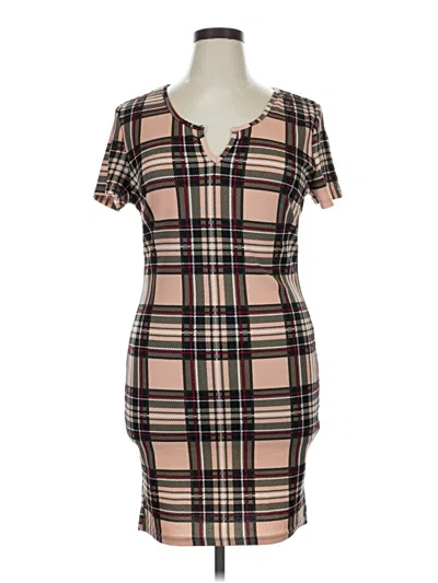 Pre-owned Shein Curve Casual Dress In Brown
