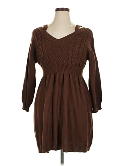 Pre-owned Shein Curve Casual Dress In Brown