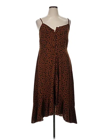 Pre-owned Shein Curve Casual Dress In Brown