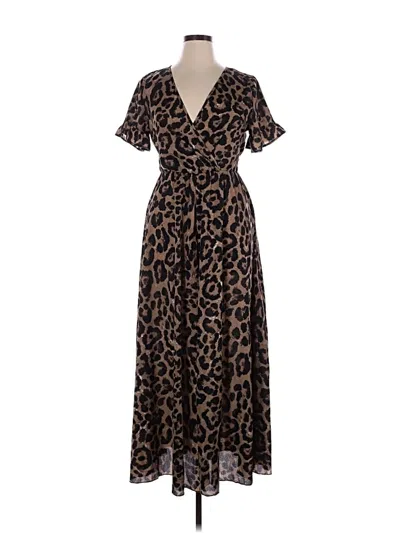 Pre-owned Shein Curve Casual Dress In Brown
