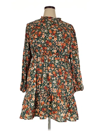 Pre-owned Shein Curve Casual Dress In Brown
