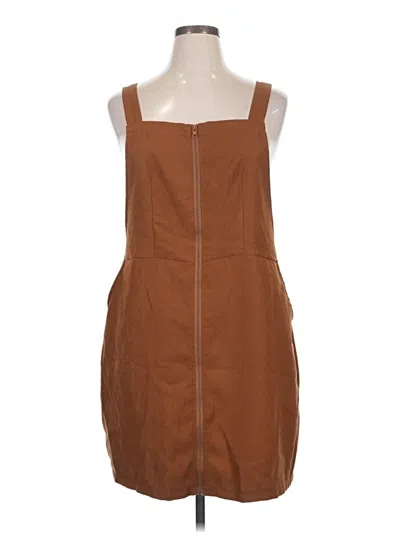 Pre-owned Shein Curve Casual Dress In Brown