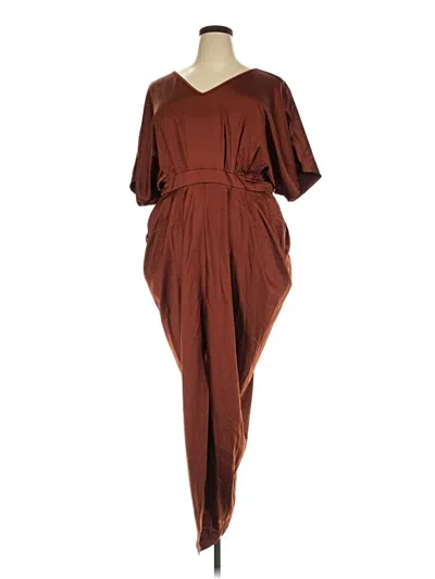 Pre-owned Shein Curve Casual Dress In Brown