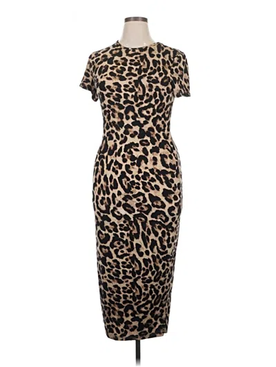 Pre-owned Shein Curve Casual Dress In Brown
