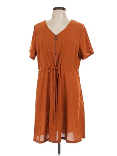 Pre-owned Shein Curve Casual Dress In Brown