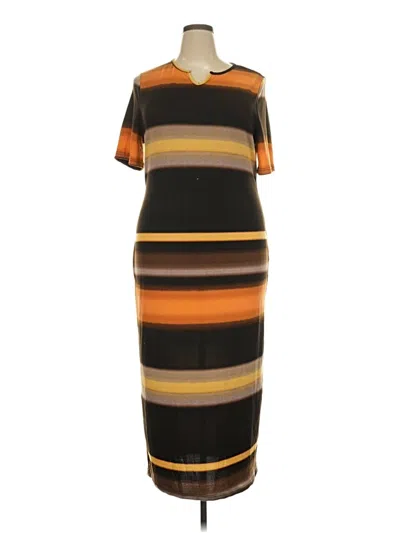 Pre-owned Shein Curve Casual Dress In Brown
