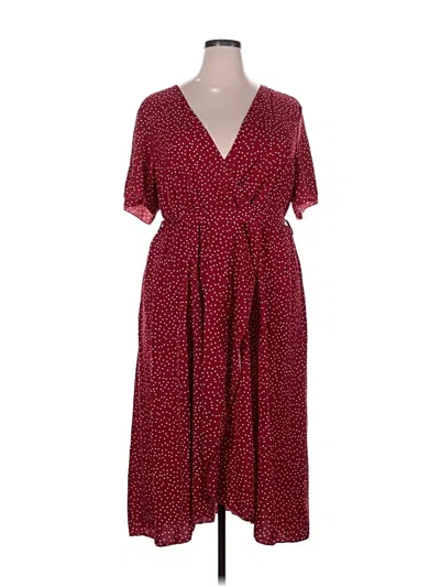 Pre-owned Shein Curve Casual Dress In Burgundy