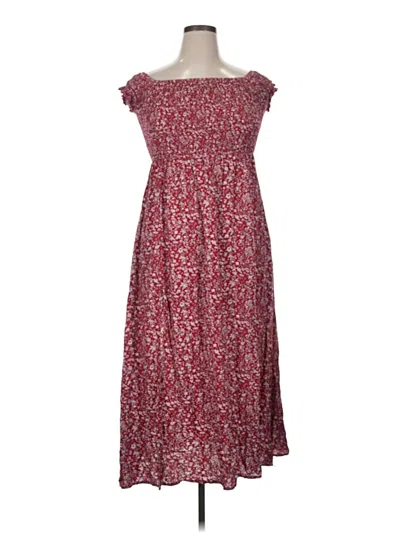 Pre-owned Shein Curve Casual Dress In Burgundy