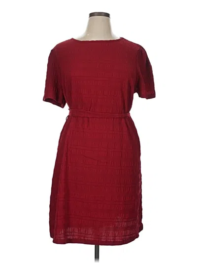 Pre-owned Shein Curve Casual Dress In Burgundy