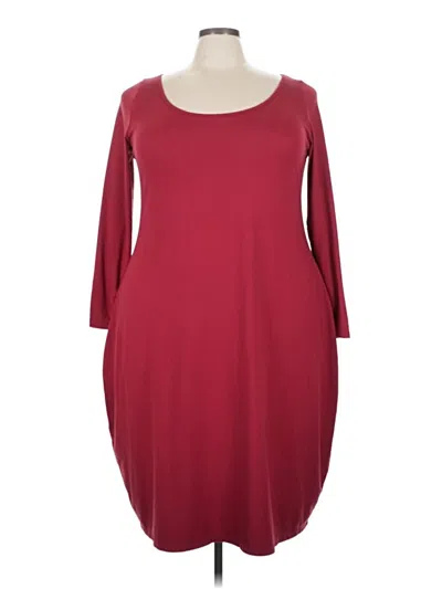 Pre-owned Shein Curve Casual Dress In Burgundy