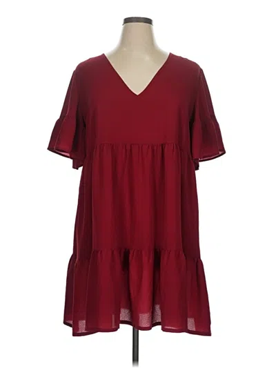 Pre-owned Shein Curve Casual Dress In Burgundy