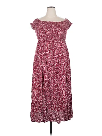Pre-owned Shein Curve Casual Dress In Burgundy