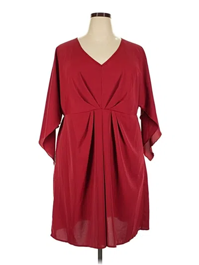 Pre-owned Shein Curve Casual Dress In Burgundy