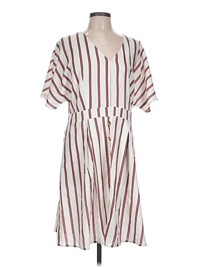 Pre-owned Shein Curve Casual Dress In Burgundy