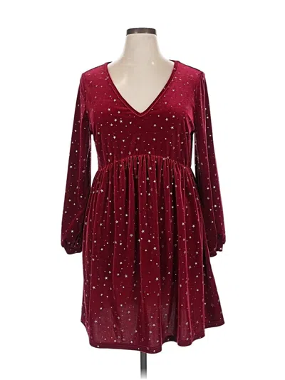 Pre-owned Shein Curve Casual Dress In Burgundy
