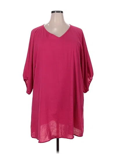 Pre-owned Shein Curve Casual Dress In Burgundy