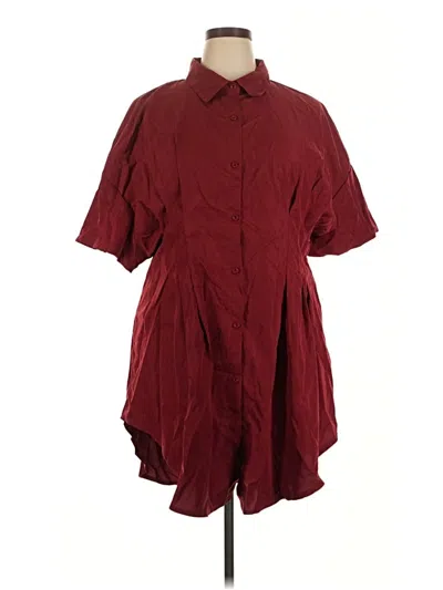Pre-owned Shein Curve Casual Dress In Burgundy