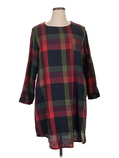 Pre-owned Shein Curve Casual Dress In Burgundy