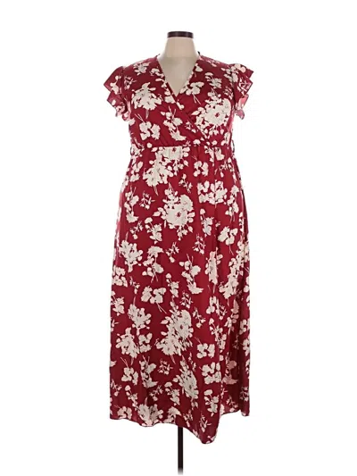 Pre-owned Shein Curve Casual Dress In Burgundy