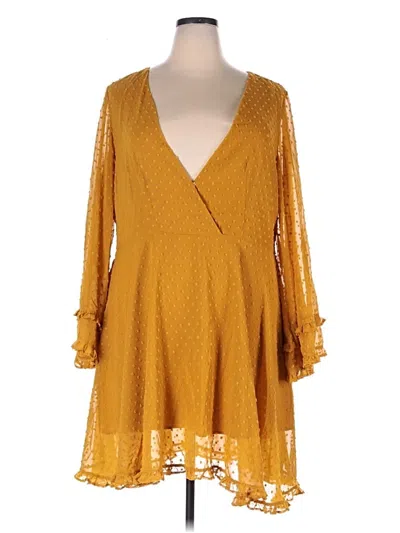 Pre-owned Shein Curve Casual Dress In Gold