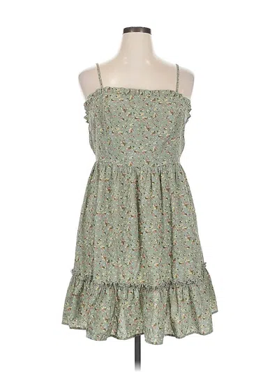 Pre-owned Shein Curve Casual Dress In Green