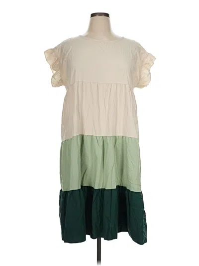 Pre-owned Shein Curve Casual Dress In Green