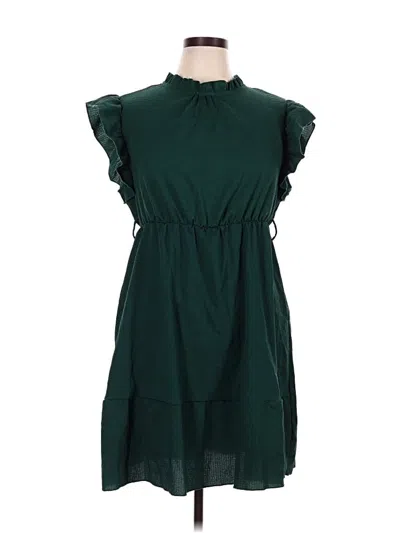 Pre-owned Shein Curve Casual Dress In Green