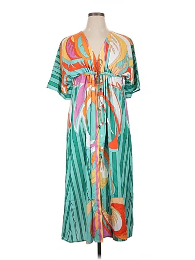 Pre-owned Shein Curve Casual Dress In Green