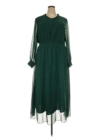 Pre-owned Shein Curve Casual Dress In Green