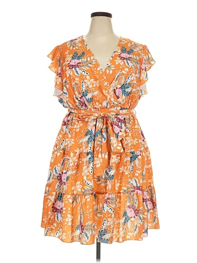 Pre-owned Shein Curve Casual Dress In Orange