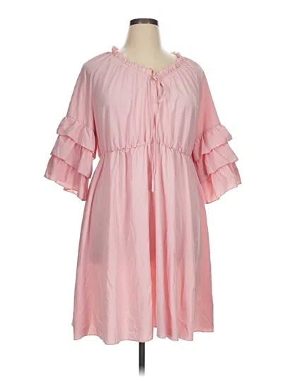 Pre-owned Shein Curve Casual Dress In Pink