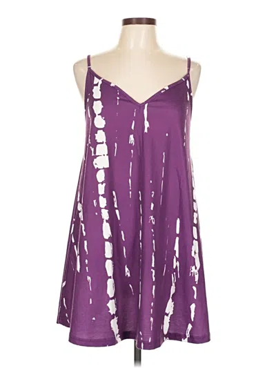 Pre-owned Shein Curve Casual Dress In Purple