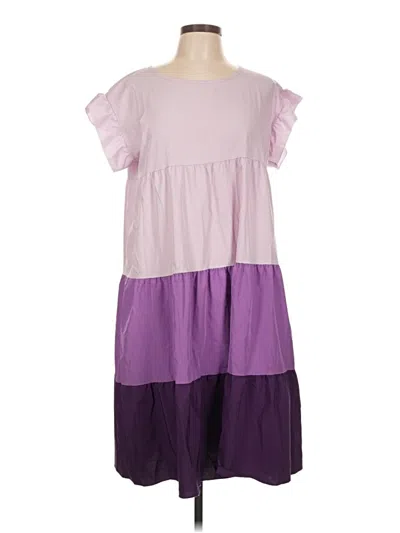 Pre-owned Shein Curve Casual Dress In Purple