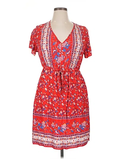 Pre-owned Shein Curve Casual Dress In Red