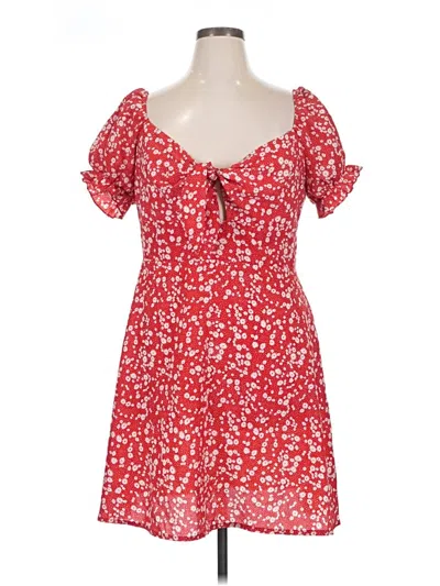 Pre-owned Shein Curve Casual Dress In Red