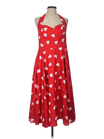 Pre-owned Shein Curve Casual Dress In Red